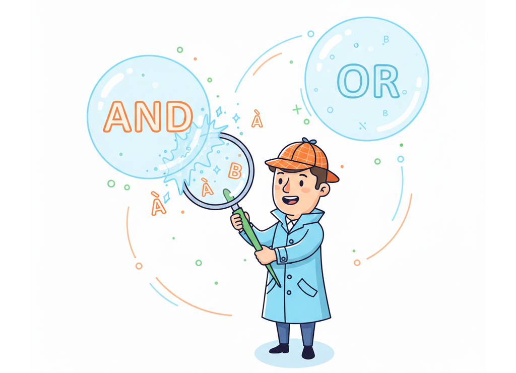 Пузыри AND и OR трансформируются при инверсии — иллюстрация законов де Моргана