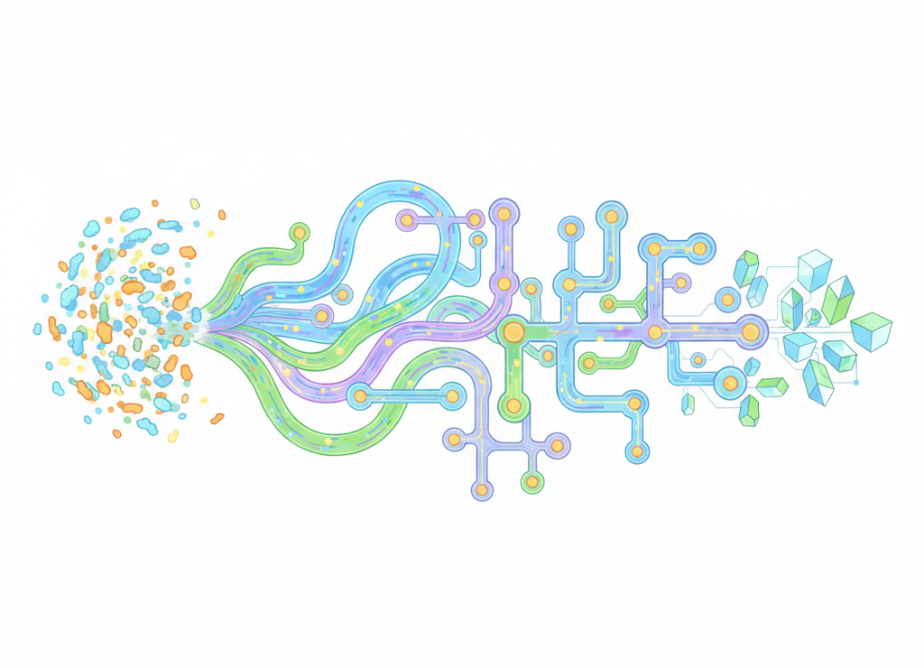 Обработка информации — это превращение хаоса данных в упорядоченные структуры, понятные человеку и машине