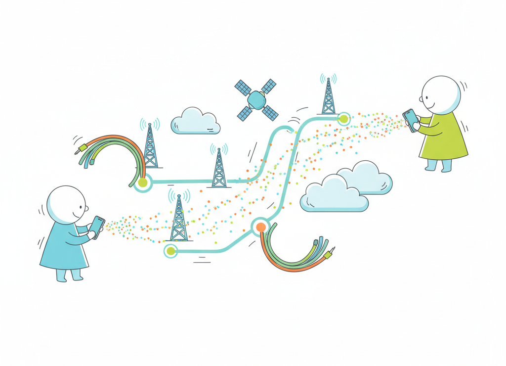 Информационное путешествие: от вашего смартфона через сеть каналов связи к адресату