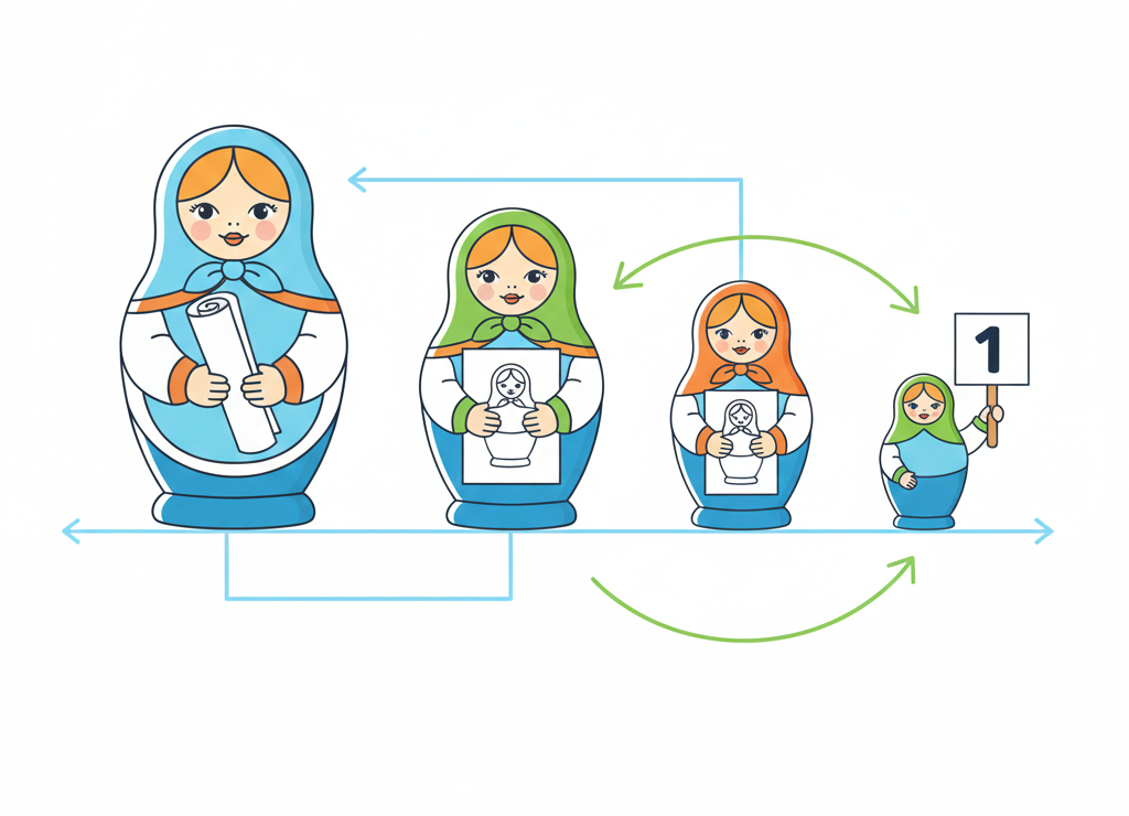 Рекурсия как матрёшка: упрощение до базового случая