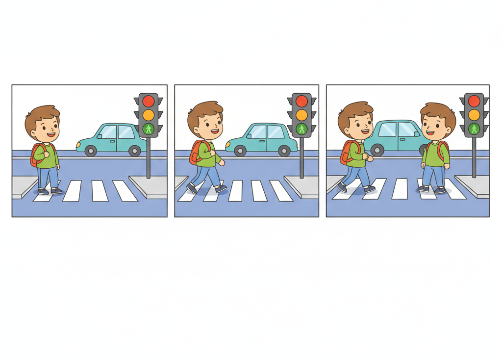 Человек как исполнитель алгоритма безопасного перехода улицы