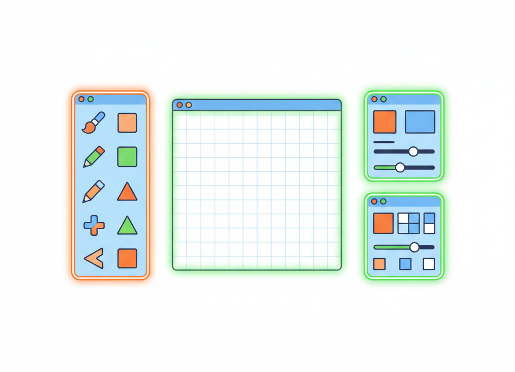 Интерфейс графического редактора: инструменты, холст и настройки