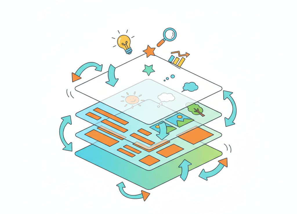 Слайд — это многослойная структура, где каждый элемент находится на своём уровне