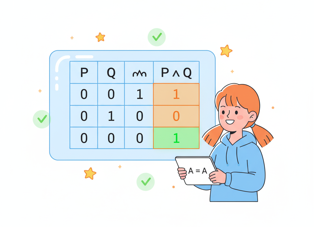 Таблица показала, что сложное выражение можно упростить!