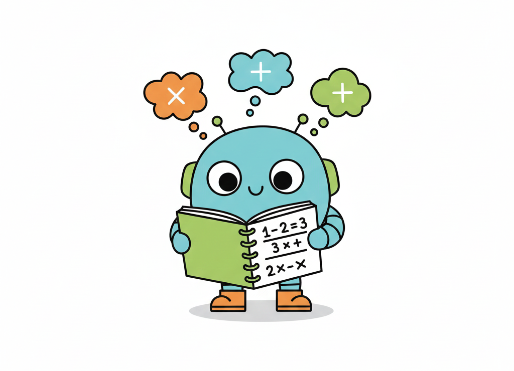 Компьютер выполняет команды шаг за шагом, сохраняя результаты в переменных