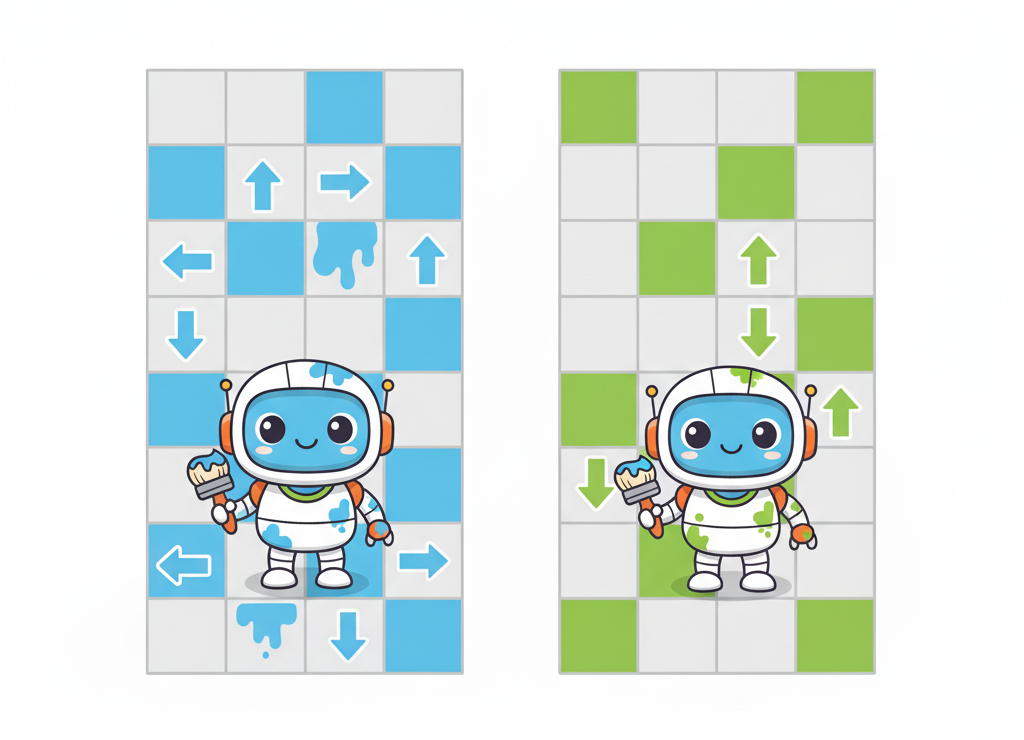 Один алгоритм, два применения: горизонтальный и вертикальный коридоры