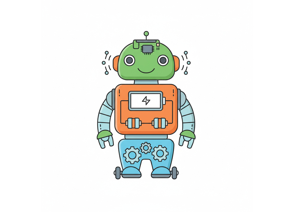 Робот состоит из механики, системы питания и мозга — системы управления